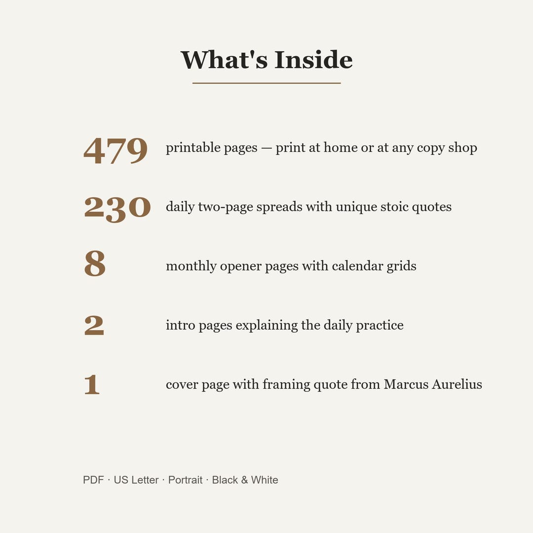 Daily Stoic Planner 2026 | Printable PDF Journal (instant Download) - Etsy