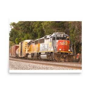Southern Pacific Heritage Locomotive Print, Union Pacific Train Photo, California Railroad Wall Art