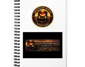 Cuaderno de espiral con el logo de Ghost Trains Norcal Productions