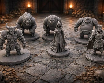 Miniatura personalizada de villano jefe para D&D, PLA de 35 mm para juegos de rol y de mesa, sin pintar, impresa en 3D.