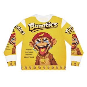 Sudadera amarilla personalizada BANATICS Crying Monkey para hombre / con estampado integral