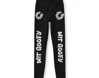 Women's Custom WIT GOOFY Leggings | Black  Yoga Pants