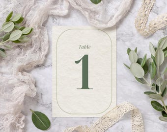 Paquete de números de mesa para bodas del 1 al 25 / Tarjetas de recepción de 4x6 y 5x7 (descarga digital)