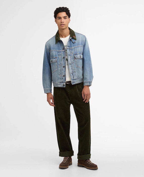 NWT Barbour X Levis Type 2 Denim Trucker Jacket Washed Faded