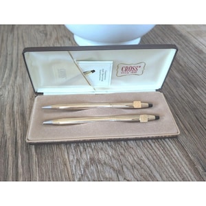 Vtg 1982 Cross Kugelschreiber Bleistift Set 10kt Gold Filled USA State Farm Logo