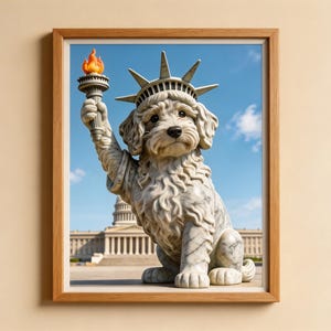 Custom Pet Portrait Famous Landmark, Personalized Dog Art, Pet in Historical Monument, Unique Pet Gift, Memorial Pet Artwork