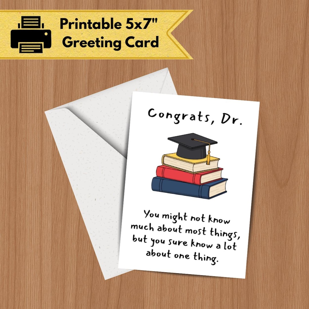 Dissertation Card Funny Phd Doctorate Graduation or Dissertation Congratulations ...