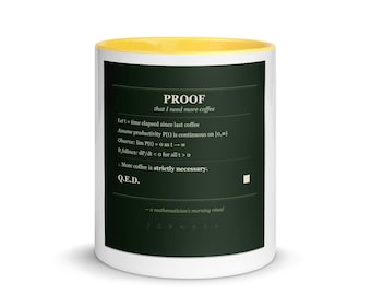 Funny Math Mug, Proof That I Need More Coffee, QED Gift for Math Teacher Professor, Calculus Coffee Cup, Mathematician Gift
