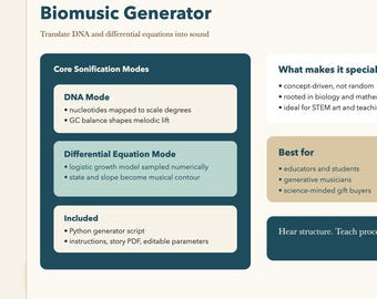 Biomusic Generator | DNA and Differential Equation STEM Printable