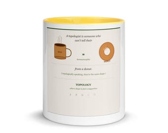 Topology Mug Funny, A Topologist Can't Tell Their Coffee Mug From a Donut, Math Humor Gift, Mathematician Coffee Cup