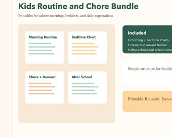 Kids Routine and Chore Bundle | Printable Morning and Bedtime Charts