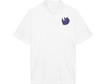 Lila Nashorn-Emblem-Poloshirt | Sportliches Pikee-Shirt