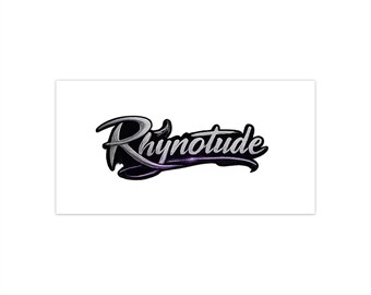 Rhynotude script logo Bumper Sticker | vinyl decal, car sticker