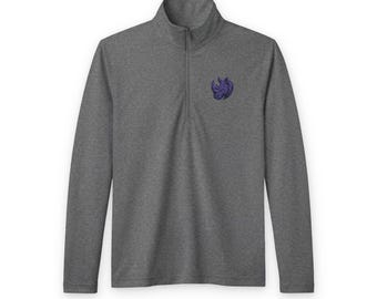 Purple Floral Heart Quarter-Zip Pullover | Men's Athletic Top
