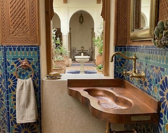 Waschtisch, Wandmontage Metall, Schwebend Aufsatz-Waschbecken, Waschbecken, Wastafel Eckwaschbecken