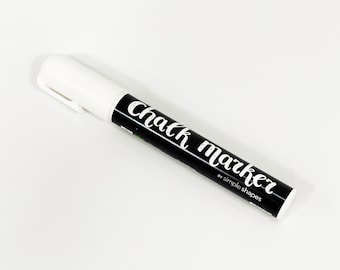 White Chalk Marker: 6mm Chisel Tip Liquid Chalk Pen