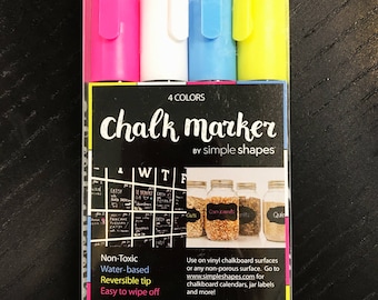 Chalkboard Markers - 4 Color Marker Set - 6mm - by Simple Shapes