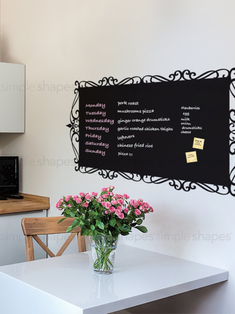 Decorative Elegant Chalkboard Wall Decal Blackboard Wall Etsy
