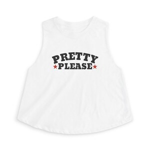 Haut court Pretty Please, débardeur cow-girl western, tenue pour la vie nocturne de Nashville, haut de concert country, haut court noir dragueur image 4