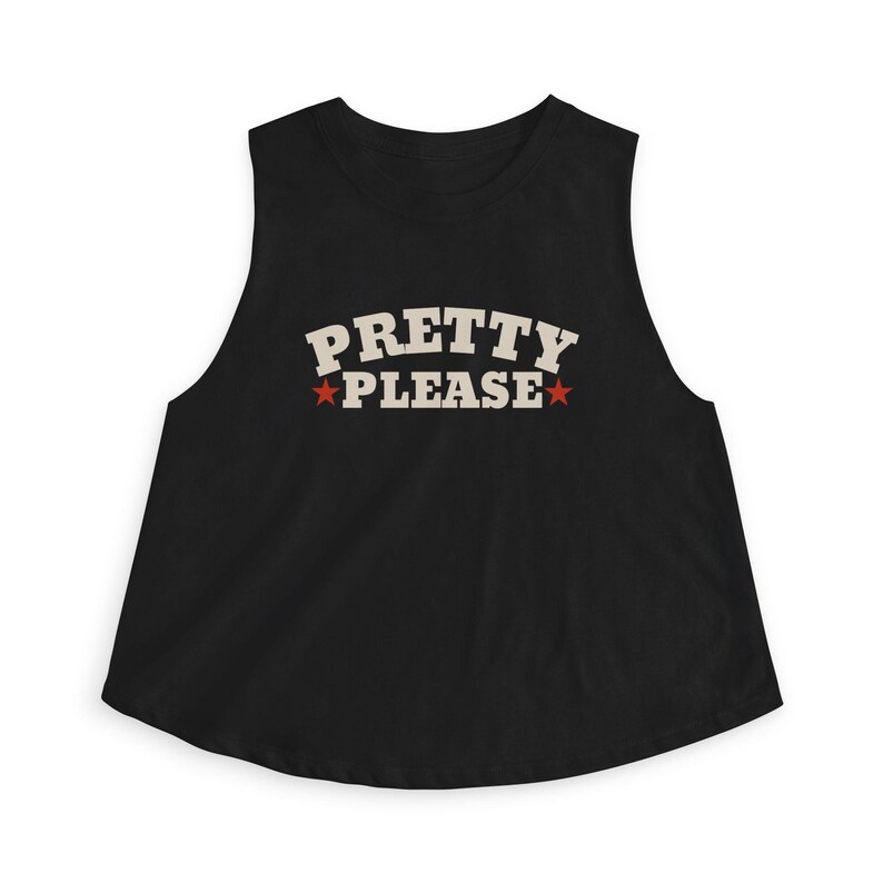 Haut court Pretty Please, débardeur cow-girl western, tenue pour la vie nocturne de Nashville, haut de concert country, haut court noir dragueur image 2