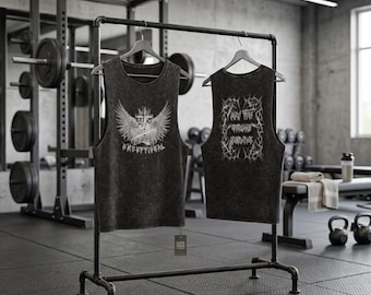 Washed Winged Cross Graphic Tank Top