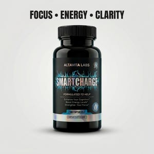 SmartCharge Nootropic-capsules | Focus, energie, cognitieve ondersteuning (60 counts) | Natuurlijke nootropica | Geheugen- en productiviteitsboost