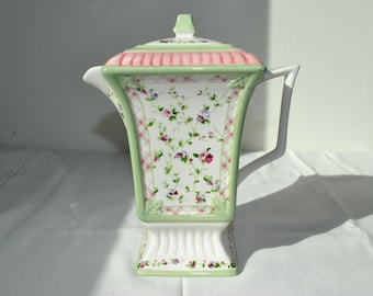 Tetera vintage Laura Ashley / Pedestal con estampado floral Chintz Juego de té estilo casa de campo inglesa