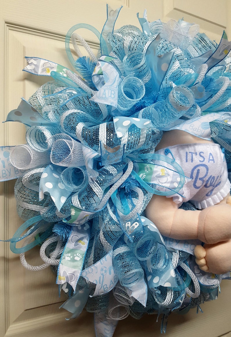 Baby Boy WreathBaby Boy Birth Announcement WreathNursery Etsy