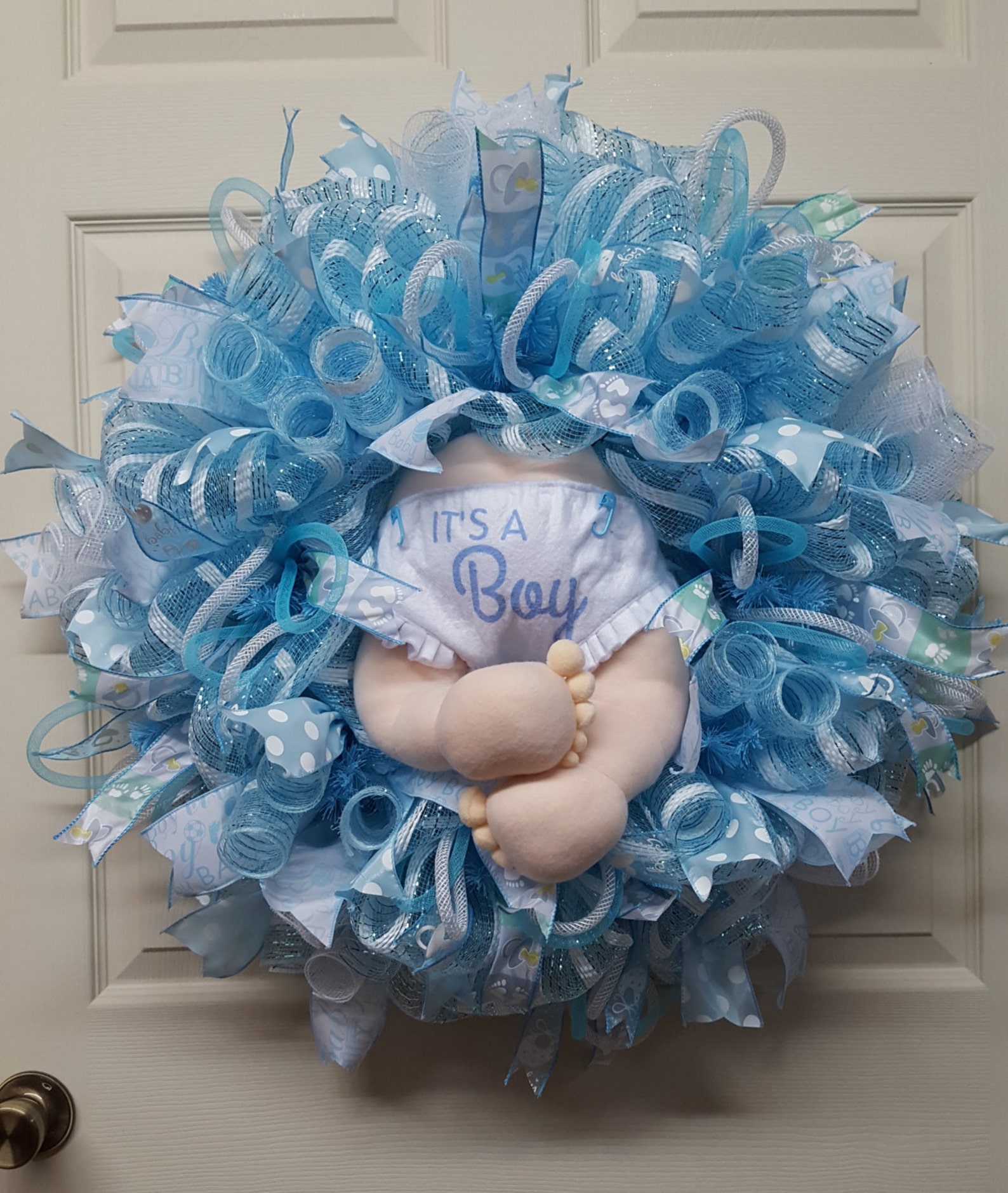 Baby Boy WreathBaby Boy Birth Announcement WreathNursery Etsy