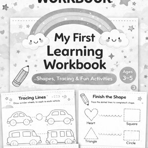 Preschool Learning Workbook | Shapes, Tracing Activities