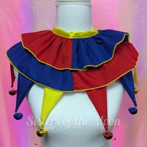 Primary Color Clown Neck ruff & Jester Collar 2 Piece Set - Neck ruffle Point collar Costume Accessories