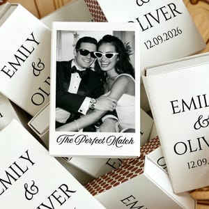 Custom Photo Matchboxes Wedding Favors, Wedding Guest Gifts, Bridal Shower Favors, Rehearsal Dinner Keepsakes, Elegant Matchbox Favor