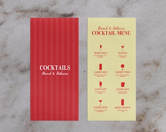 Cocktail Menu Wedding Canva Template