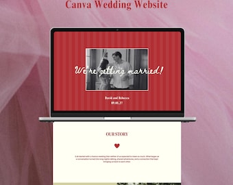 Bold Colourful Wedding Website Template | Modern Romantic Canva Site