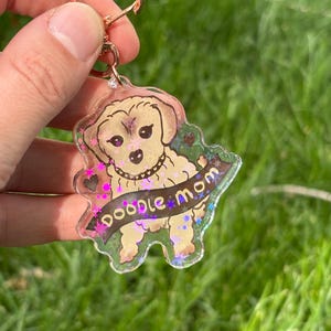 Doodle dog keychain hand drawn digitally