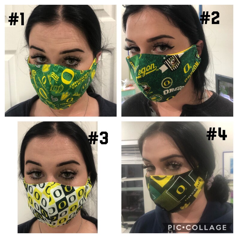 Oregon Ducks Olson Face Mask with Pocket Inside 100 Cotton Etsy