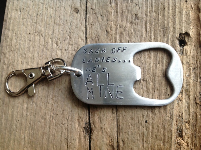 Bottle Opener Keychain with Custom Message Groomsmen Dad Gift Etsy