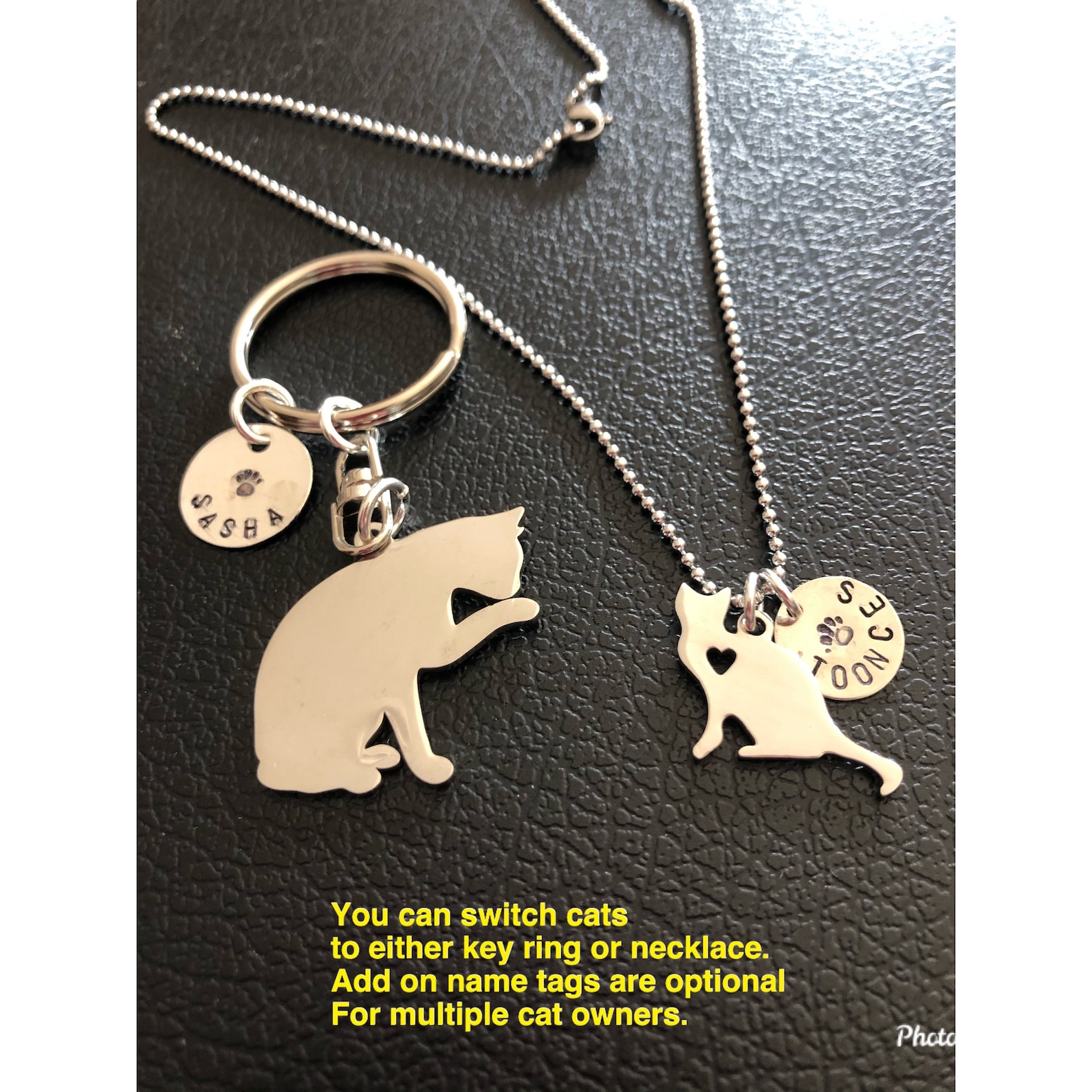 Custom Cat jewelry keyring kitten personalized Etsy