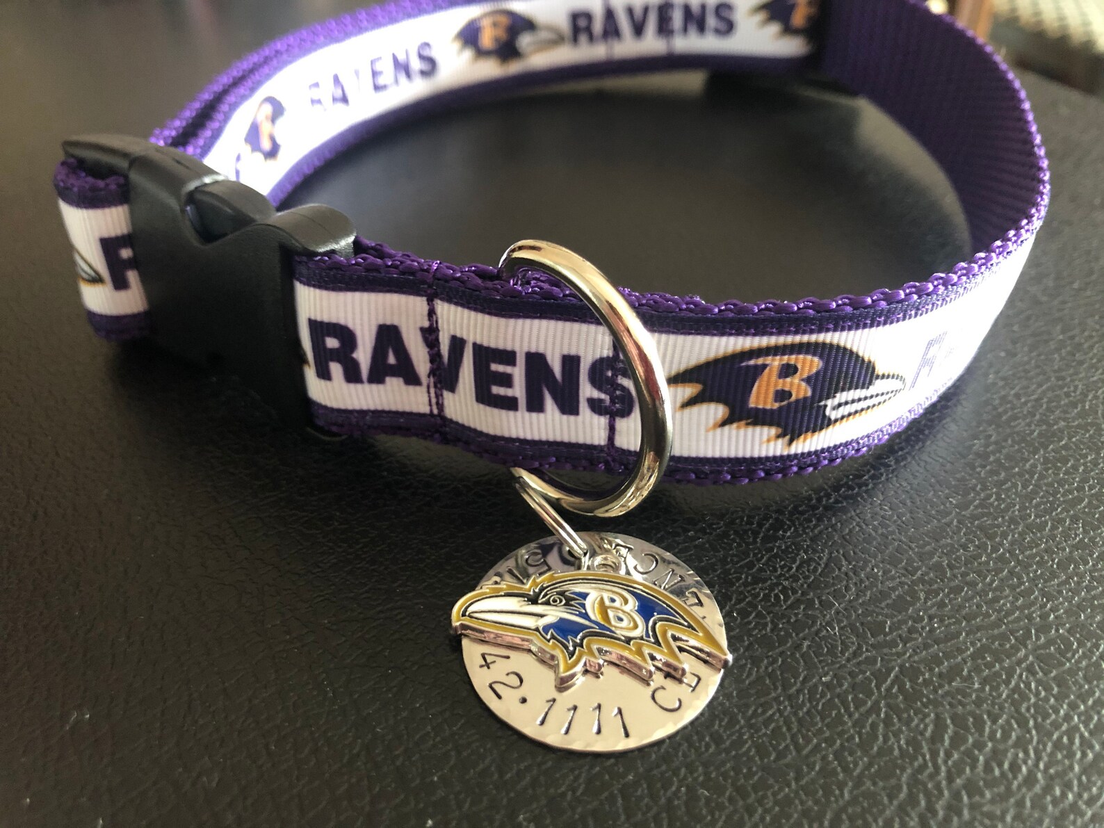 Baltimore Ravens Dog Collar with optional ID tag Ravens Nation Etsy