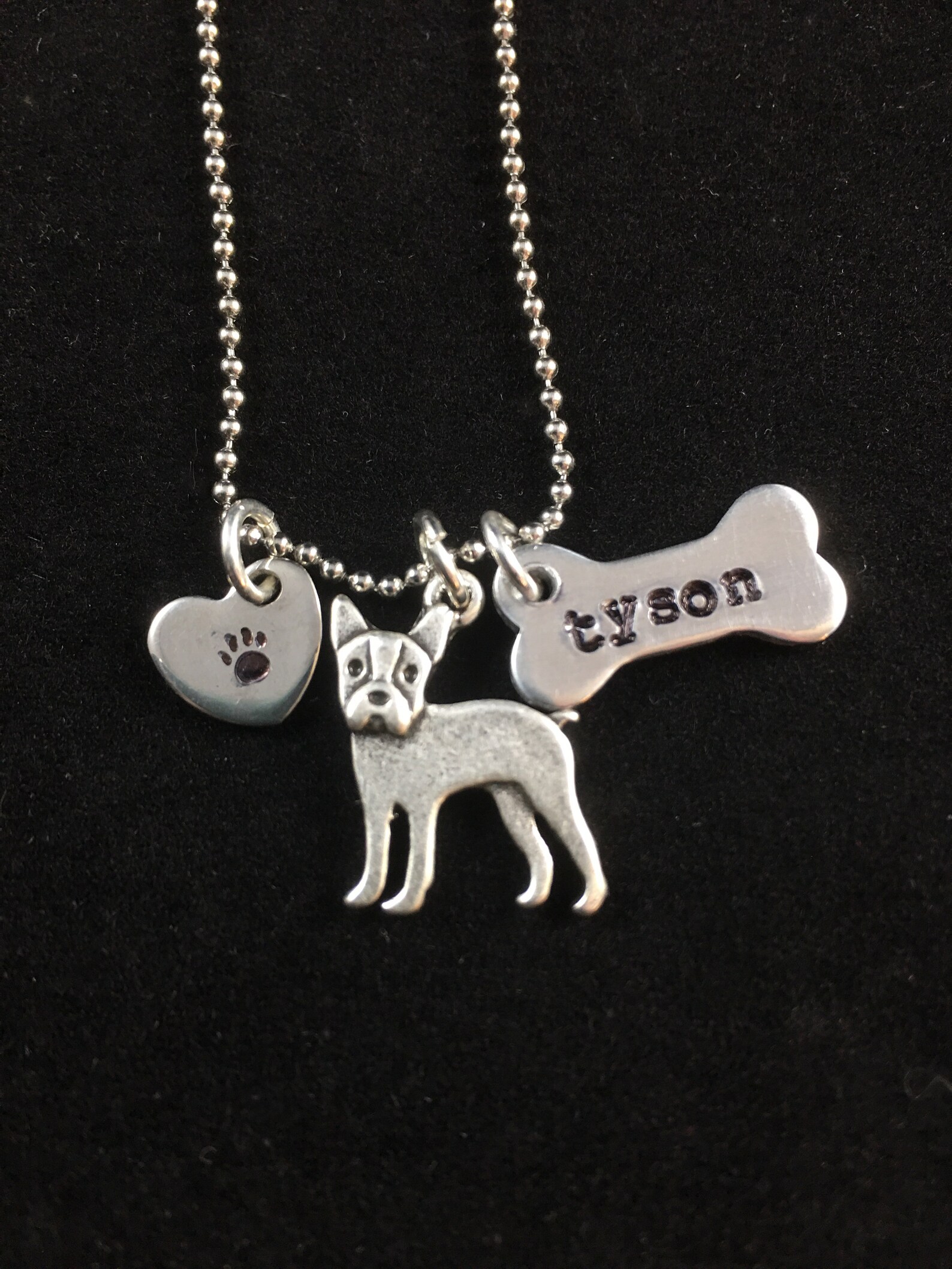 Boston Terrier Custom Necklace Personalized Dog Jewelry Pet Etsy