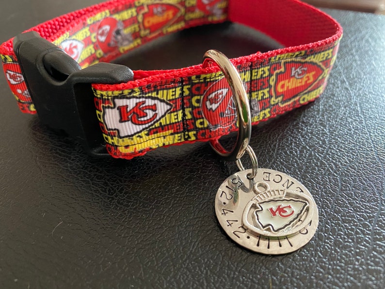 Kansas City Chiefs Pet Collar with optional ID Tag Dog Cat Etsy