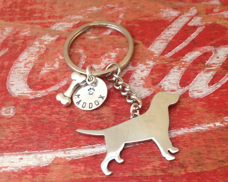 Labrador Retriever Custom Keychain Dog Lover Pendant. Personalized