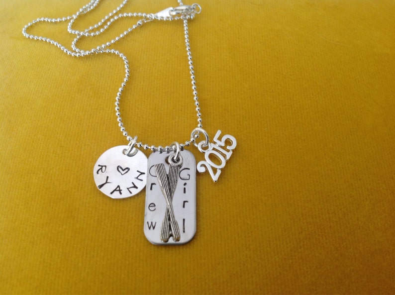 Crew Girl Custom Necklace Crew Team Rowing Oars Regatta Etsy