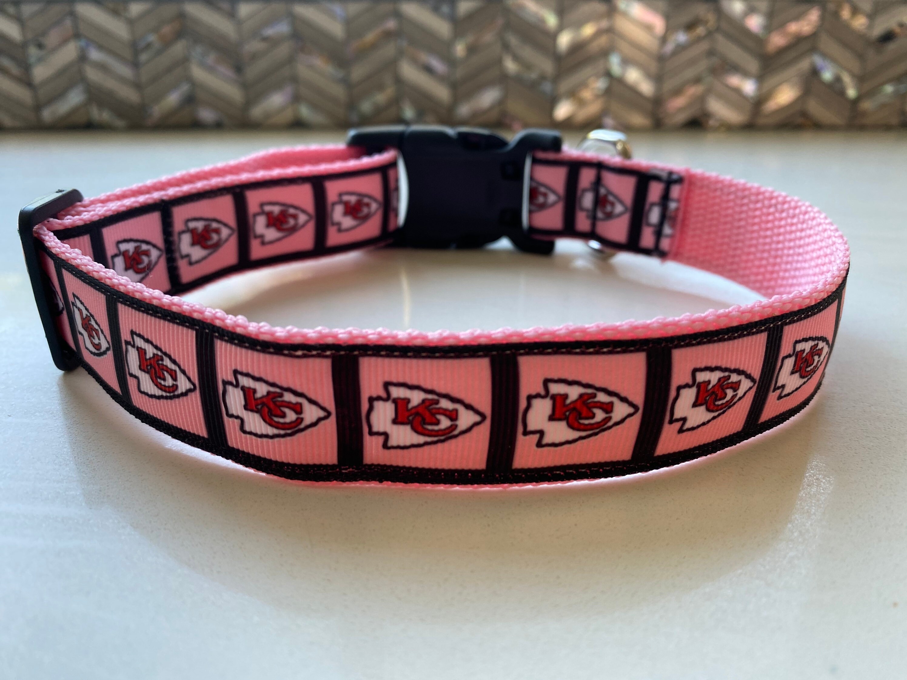 NEW Pink Kansas City Chiefs Pet Collar with optional ID Tag Etsy