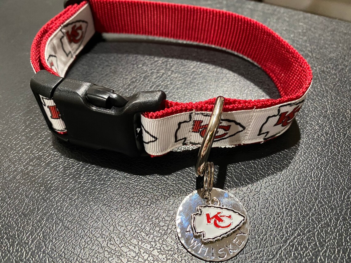 Kansas City Chiefs Pet Collar with optional ID Tag Dog Cat Etsy