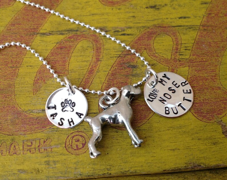 Boxer Personalized Necklace In Memory Dog Memorial Jewelry Etsy
