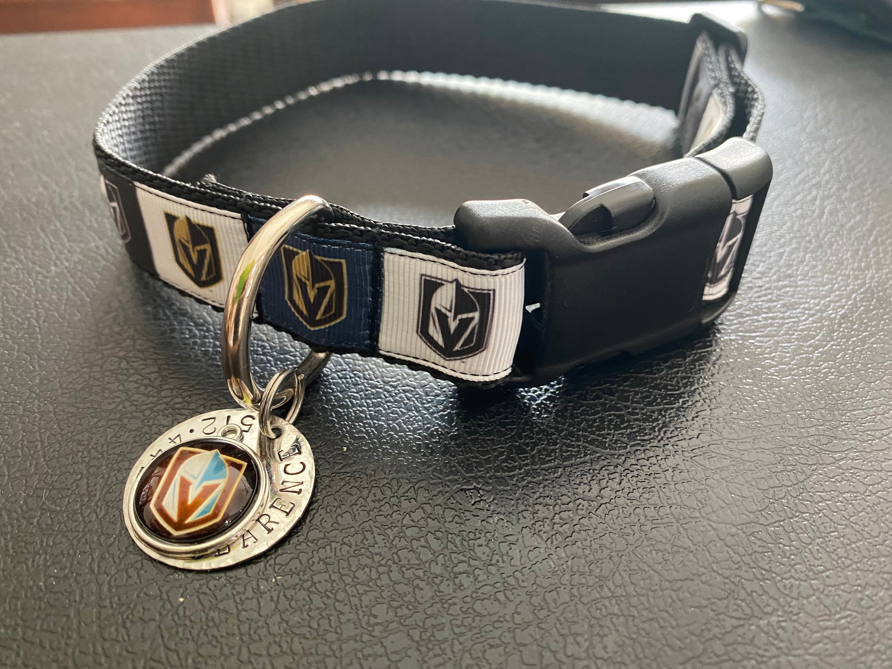 Las Vegas Golden Knights Dog Collar with optional ID tag Etsy