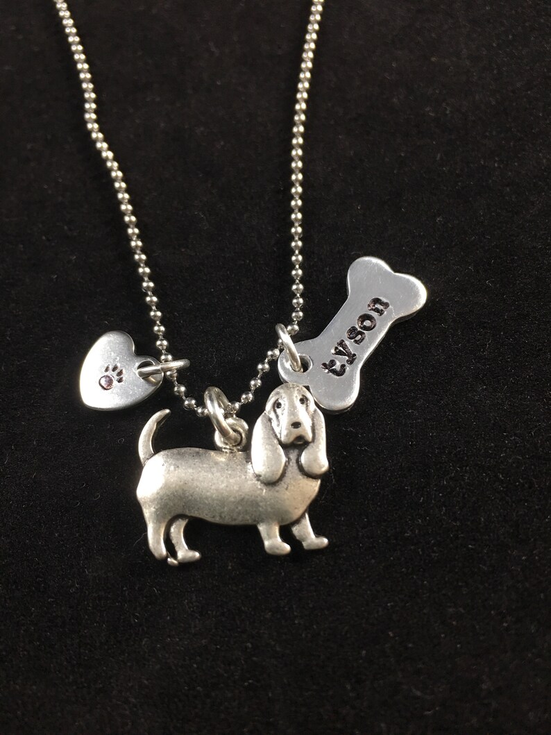 Basset Hound Dog Necklace. Basset hound Jewelry. Pet memorial Etsy