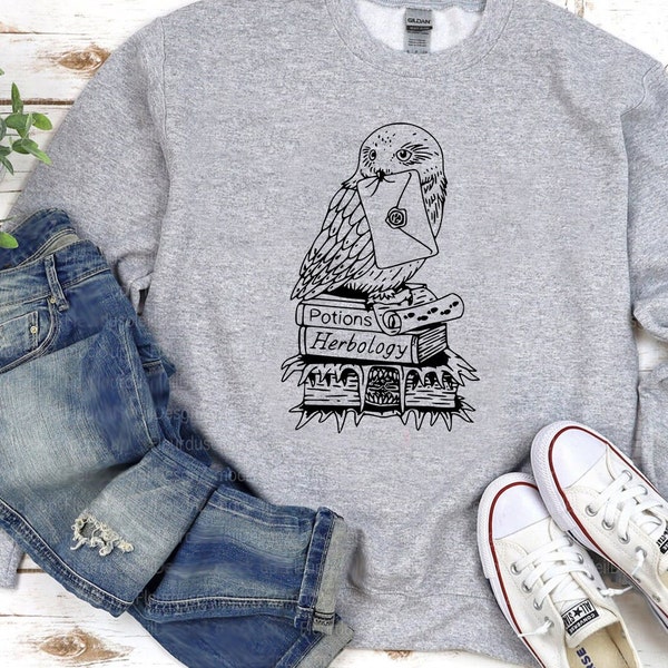 Owl Mail Unisex Sweatshirt, Hedwig shirt, Wizard books t shirt, comfy unisex fit, bookworm tee, geek shirt, gift for nerd, Wizard World