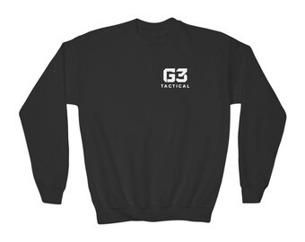 Police Officer Duck Youth Crewneck Sweatshirt | Cute Cartoon Cop Duck Handcuffs